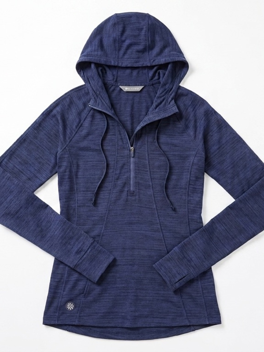 Athleta Salutation 1/2 Zip Heathered Hoodie Jacket XS Blue Purple Pullover